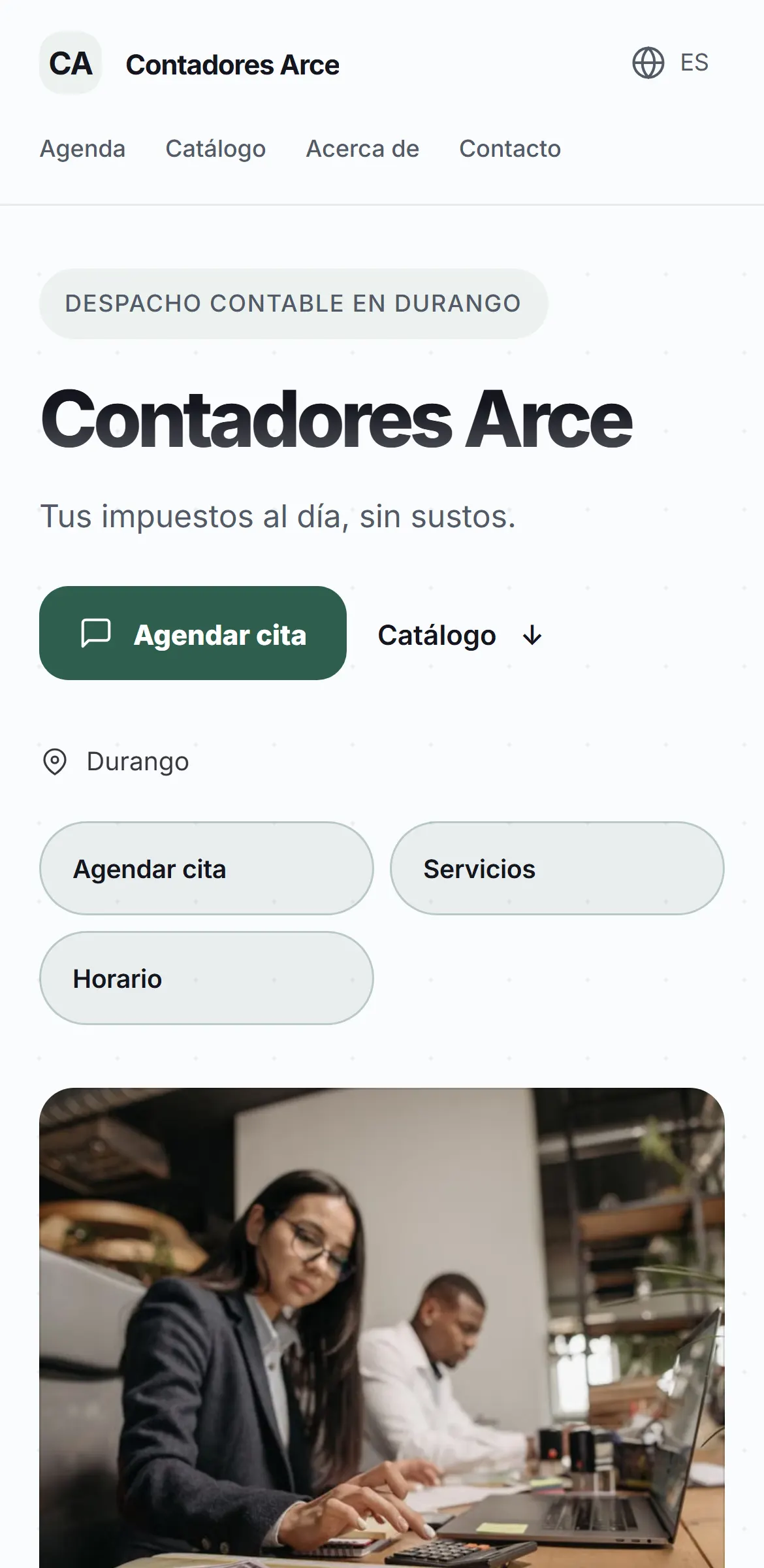Captura del sitio
